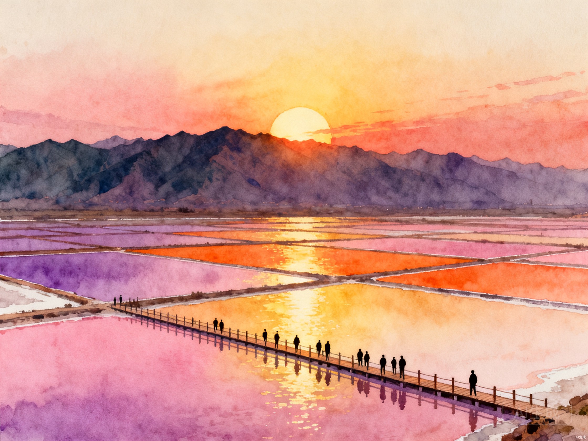 运城盐湖日落